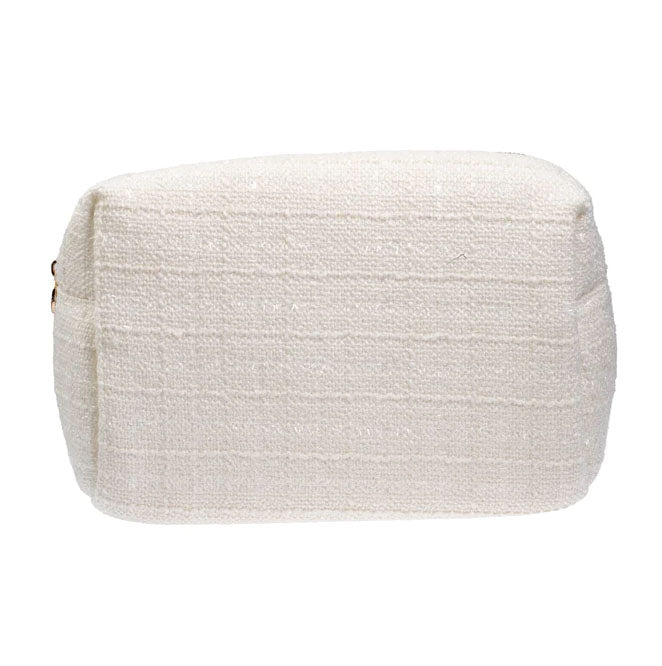 Tweed Make-Up Pouch Large Off White