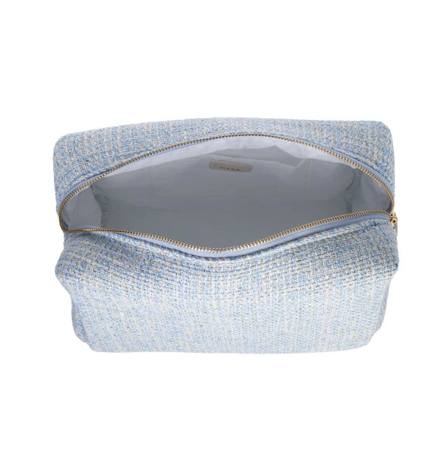 Tweed Make-Up Pouch Large Light Blue