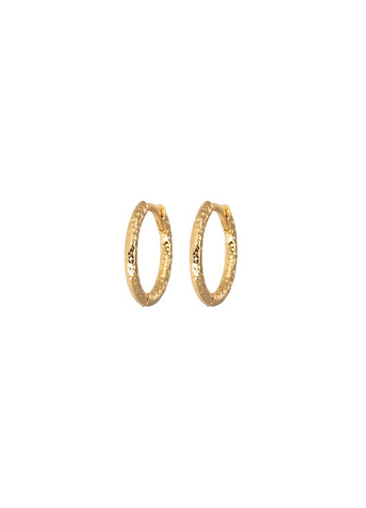 Small hammered gold hoops