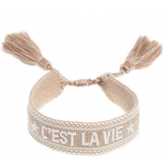 Woven Friendship Bracelet "C'est La Vie" Sand