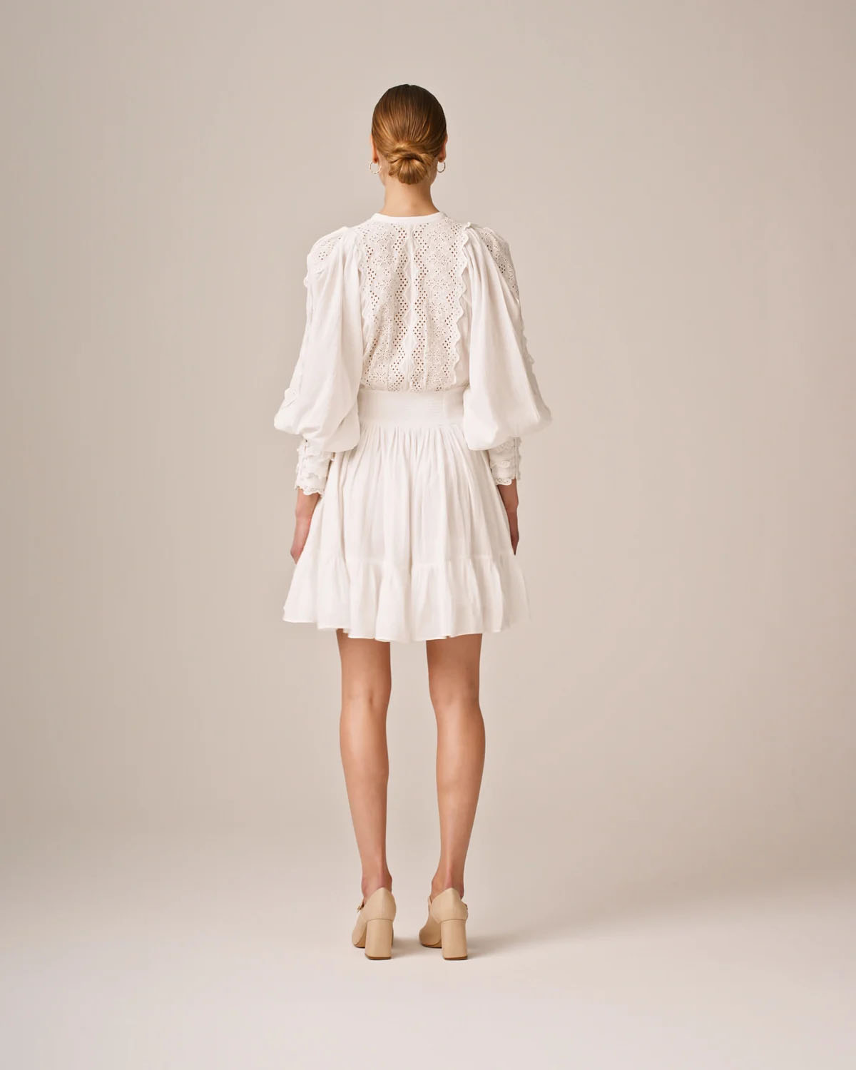 Cotton slub mini dress Perfect white