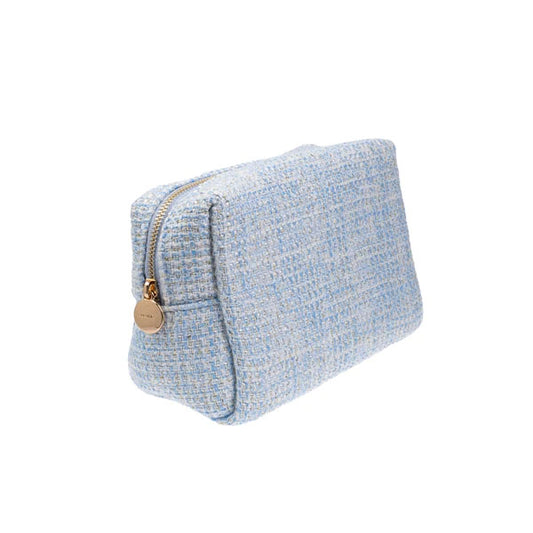 Tweed Make-Up Pouch Small Light Blue