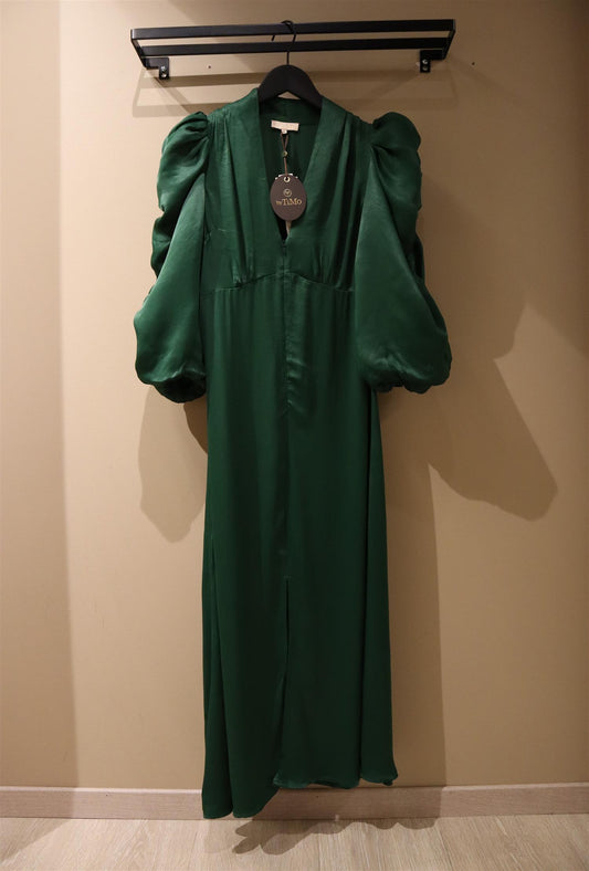 Crépe Satin Midi Dress Emerald