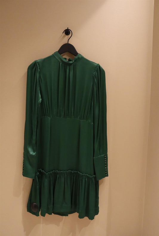 Crépe Satin Mini Dress Emerald