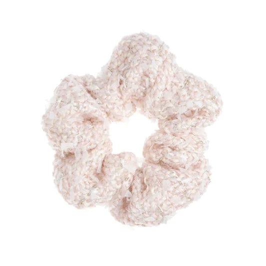 Tweed Scrunchie Pale Rose