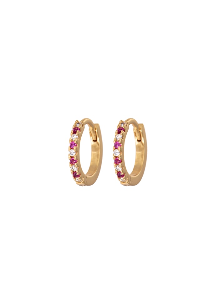 Small hoops Cerise & White