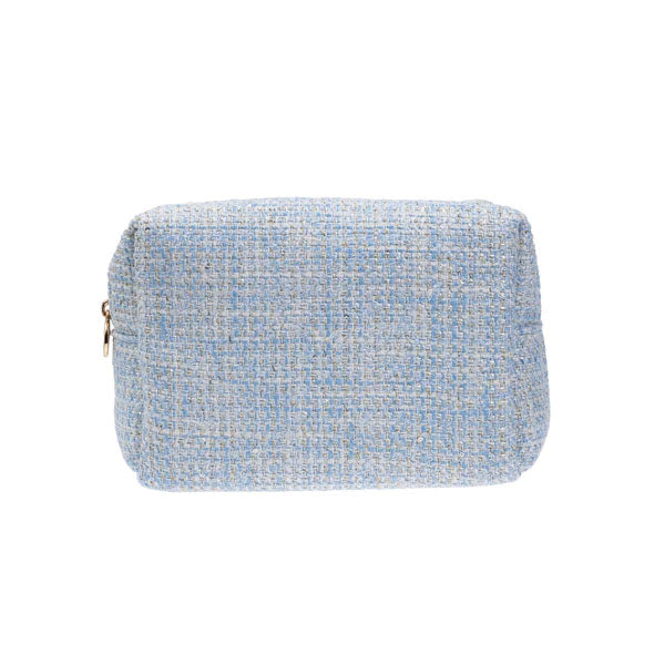 Tweed Make-Up Pouch Small Light Blue