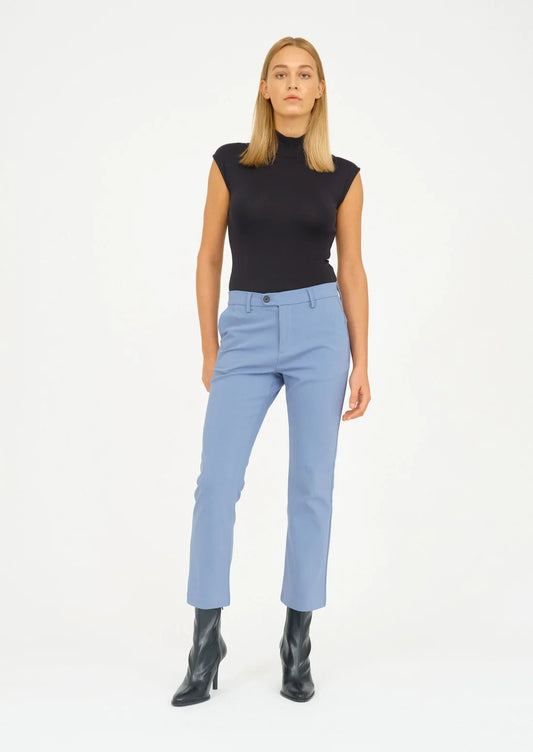 Alice Cropped Flare Pant Dusty Light Blue