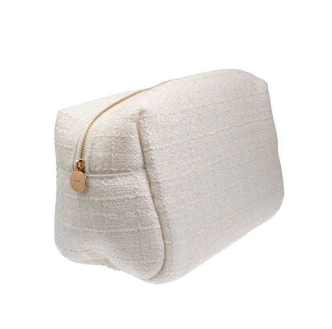 Tweed Make-Up Pouch Large Off White